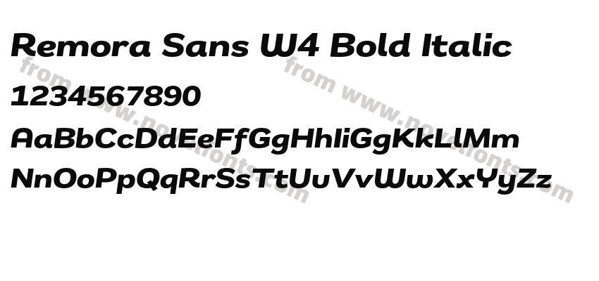 Remora Sans W4 Bold ItalicPreview