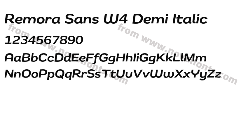 Remora Sans W4 Demi ItalicPreview