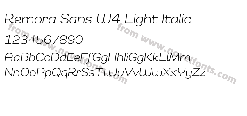 Remora Sans W4 Light ItalicPreview