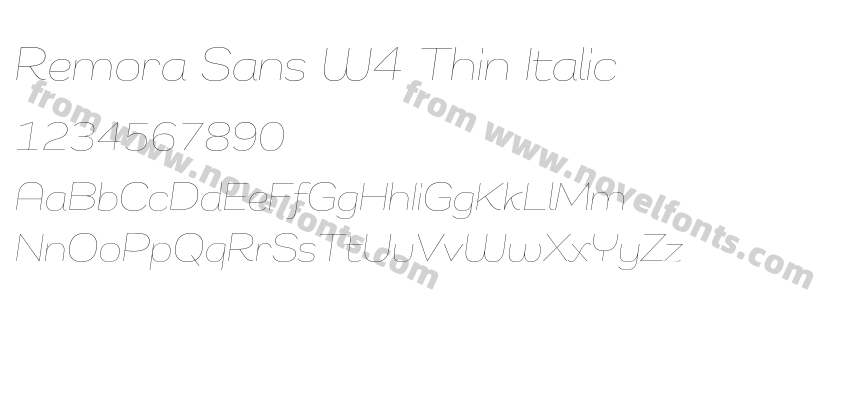 Remora Sans W4 Thin ItalicPreview