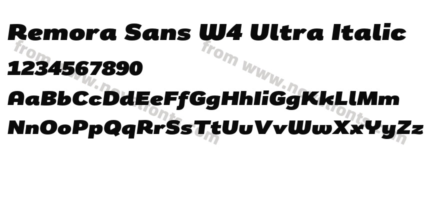 Remora Sans W4 Ultra ItalicPreview