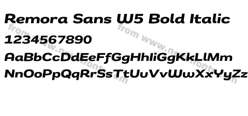 Remora Sans W5 Bold ItalicPreview