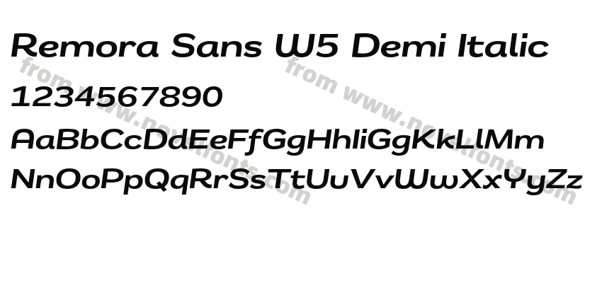 Remora Sans W5 Demi ItalicPreview