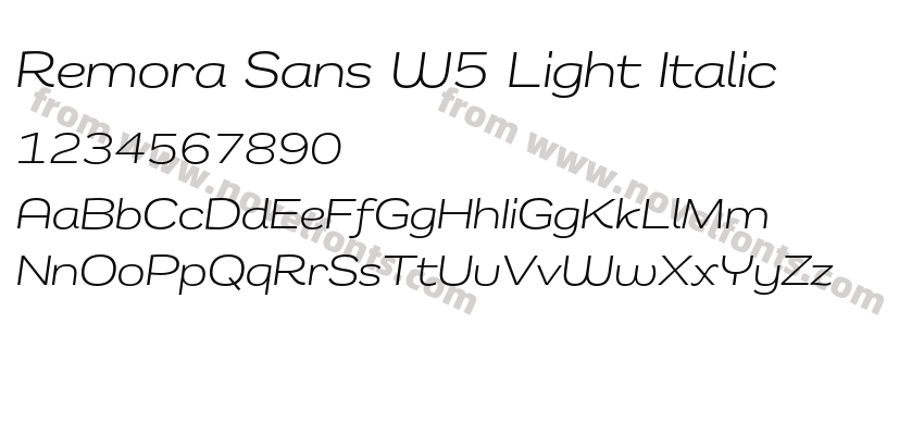 Remora Sans W5 Light ItalicPreview