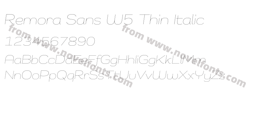 Remora Sans W5 Thin ItalicPreview