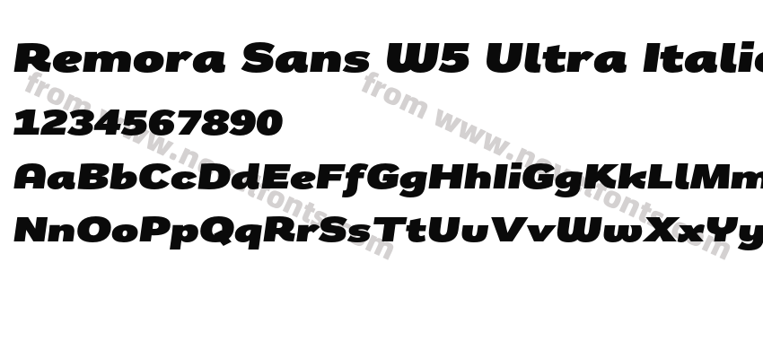 Remora Sans W5 Ultra ItalicPreview