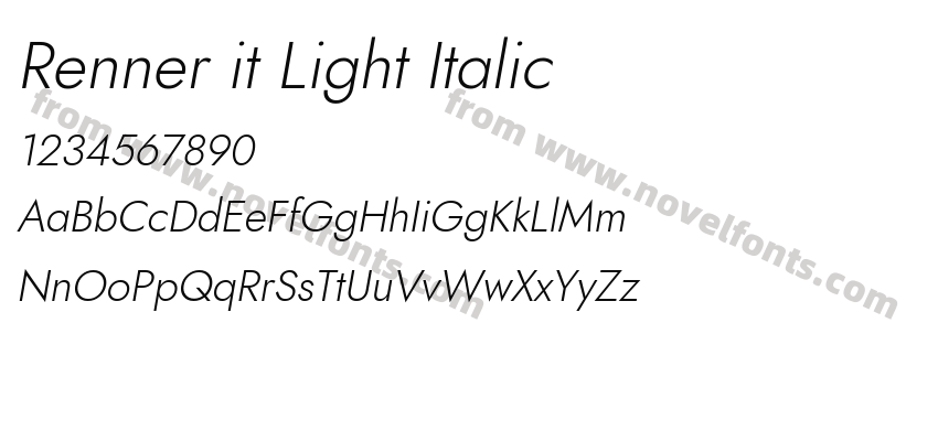 Renner it Light ItalicPreview