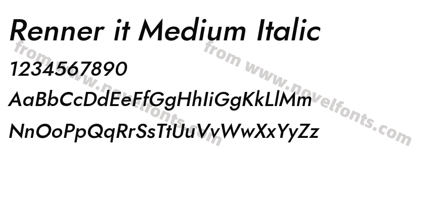 Renner it Medium ItalicPreview