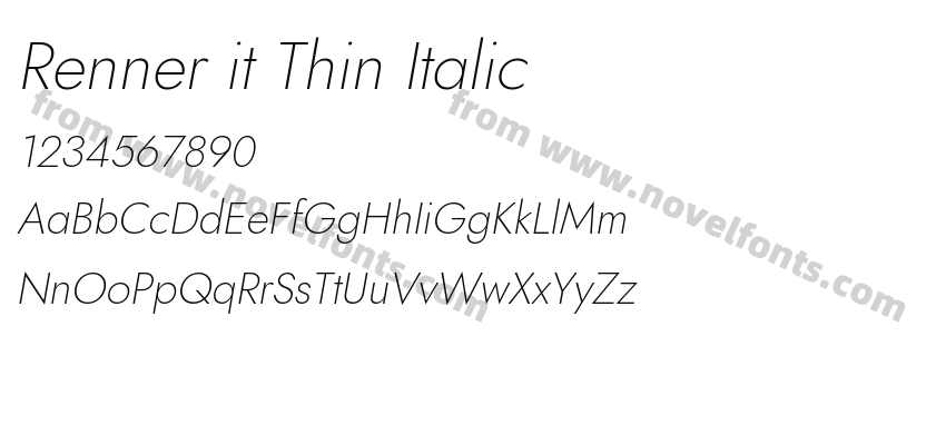 Renner it Thin ItalicPreview