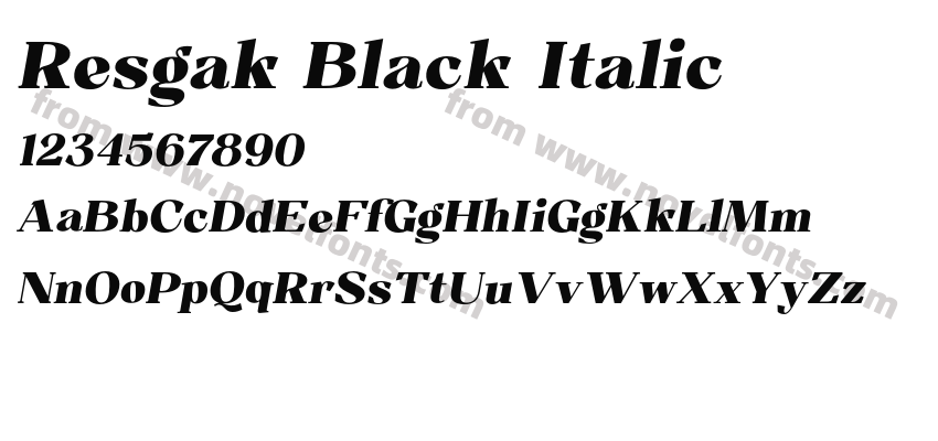 Resgak Black ItalicPreview