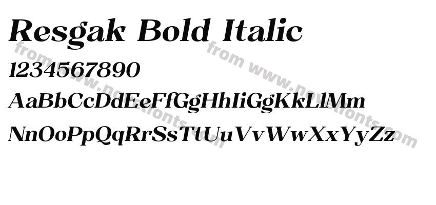 Resgak Bold ItalicPreview