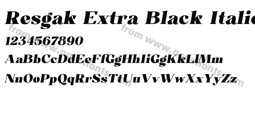 Resgak Extra Black ItalicPreview