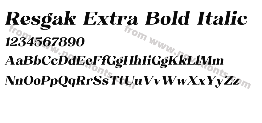 Resgak Extra Bold ItalicPreview