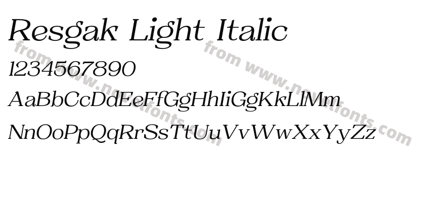 Resgak Light ItalicPreview
