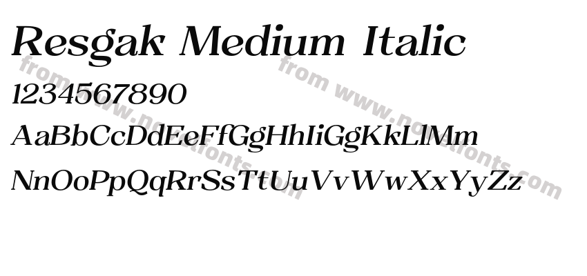 Resgak Medium ItalicPreview