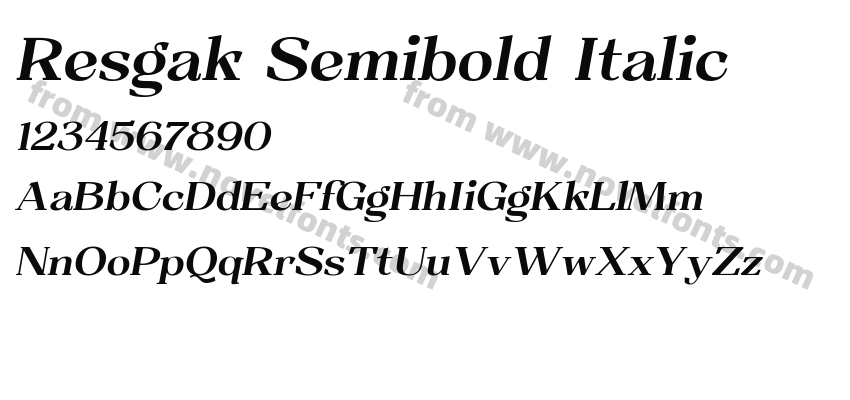 Resgak Semibold ItalicPreview