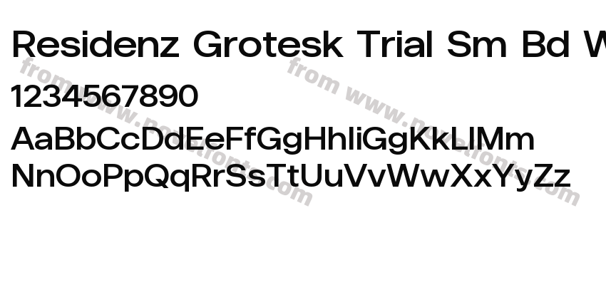 Residenz Grotesk Trial Sm Bd WdPreview