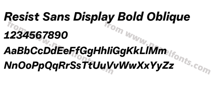 Resist Sans Display Bold ObliquePreview