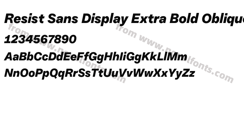 Resist Sans Display Extra Bold ObliquePreview