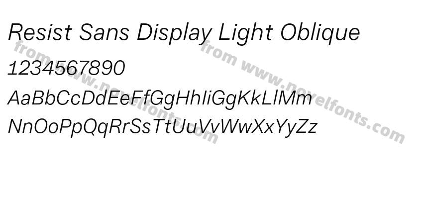 Resist Sans Display Light ObliquePreview