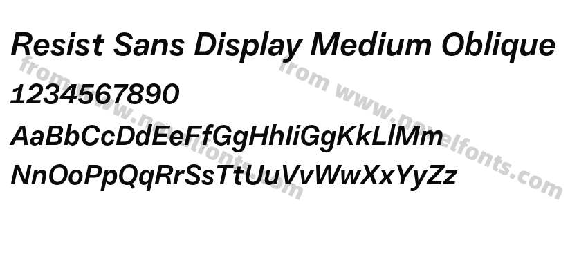 Resist Sans Display Medium ObliquePreview