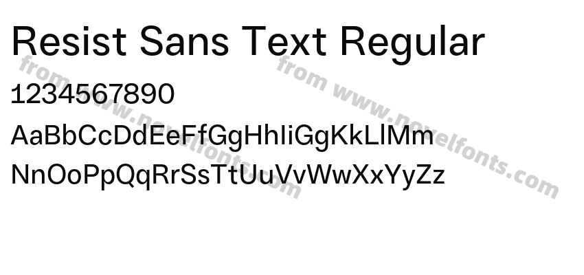 Resist Sans Text RegularPreview