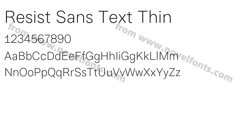Resist Sans Text ThinPreview