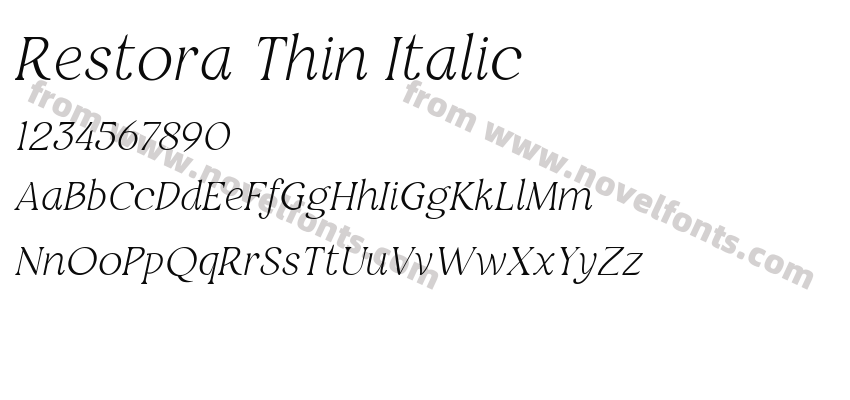 Restora Thin ItalicPreview