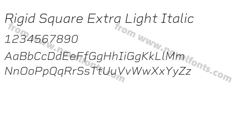 Rigid Square Extra Light ItalicPreview