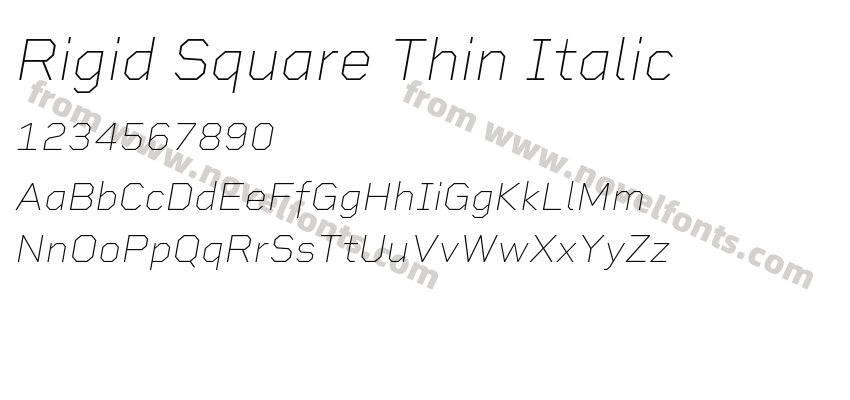 Rigid Square Thin ItalicPreview
