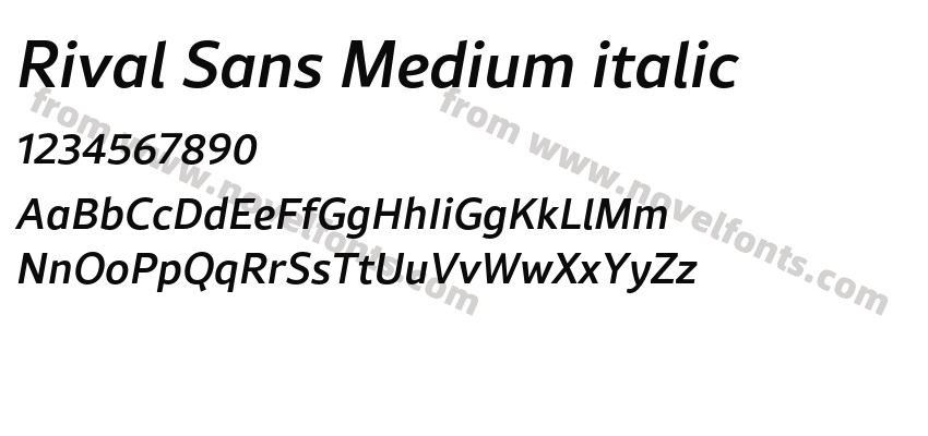 Rival Sans Medium italicPreview