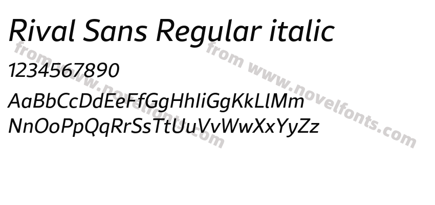 Rival Sans Regular italicPreview