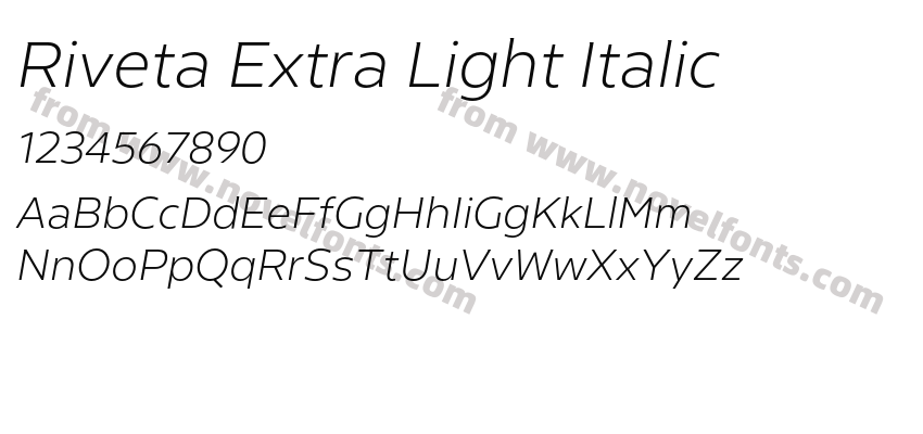 Riveta Extra Light ItalicPreview