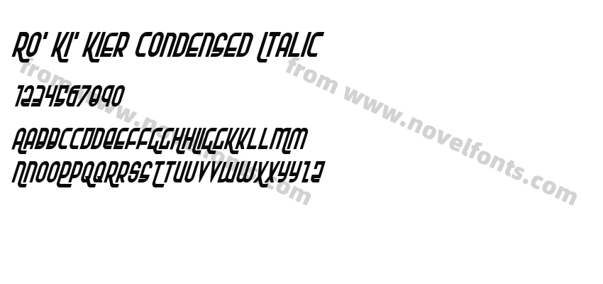 Ro' Ki' Kier Condensed ItalicPreview