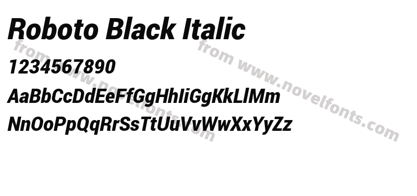 Roboto Black ItalicPreview