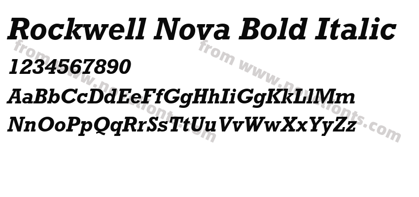 Rockwell Nova Bold ItalicPreview