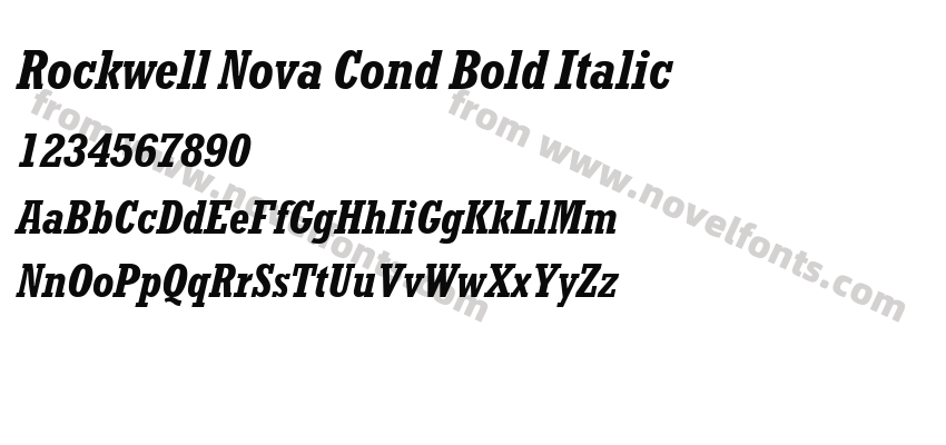 Rockwell Nova Cond Bold ItalicPreview