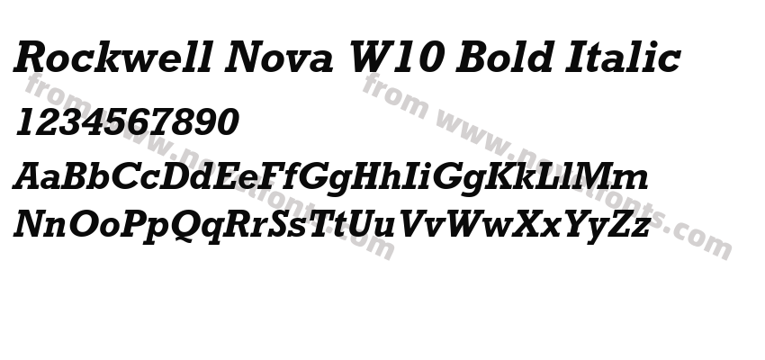 Rockwell Nova W10 Bold ItalicPreview