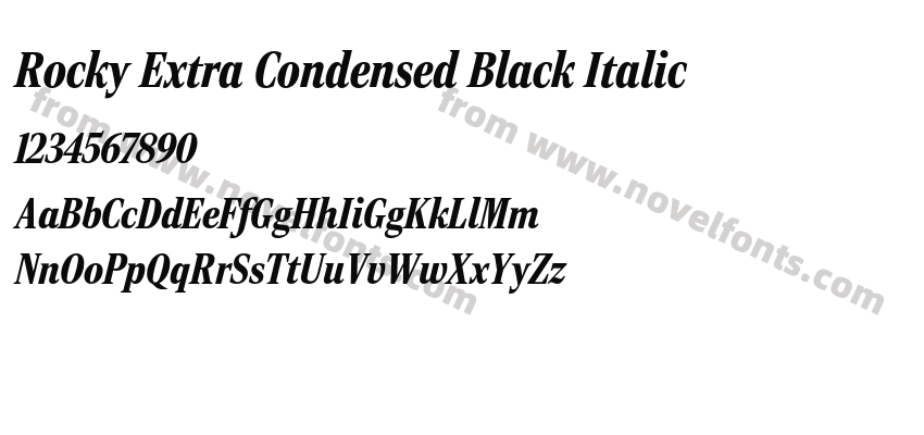 Rocky Extra Condensed Black ItalicPreview