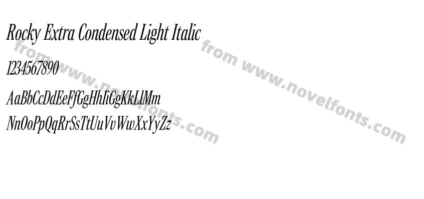 Rocky Extra Condensed Light ItalicPreview