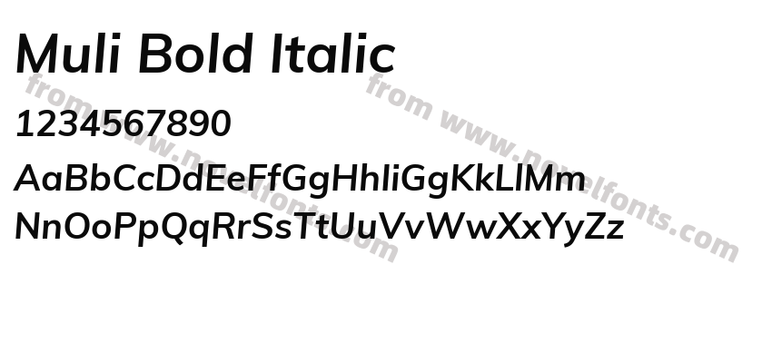 Muli Bold ItalicPreview