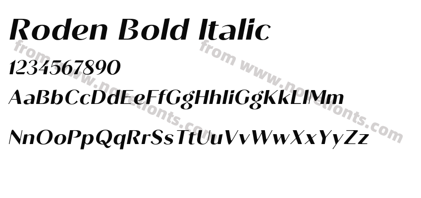 Roden Bold ItalicPreview