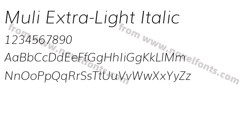 Muli Extra-Light ItalicPreview