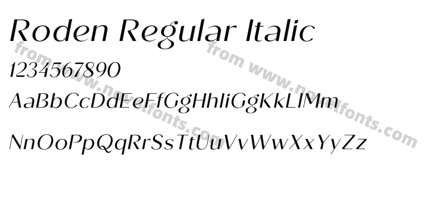 Roden Regular ItalicPreview