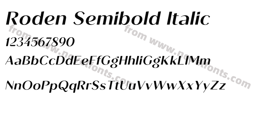 Roden Semibold ItalicPreview