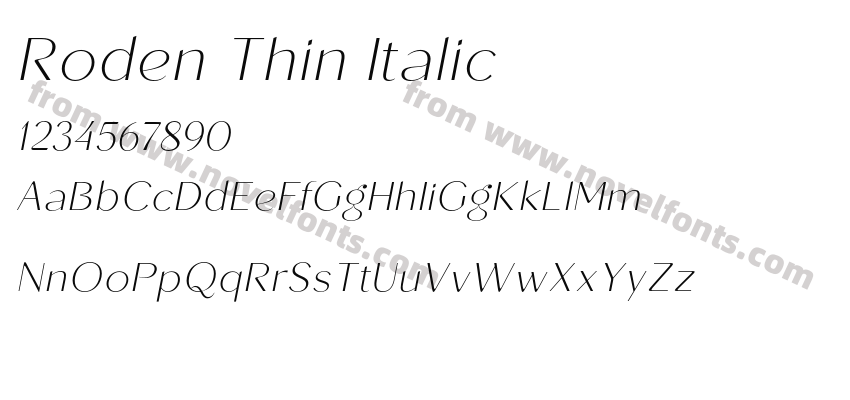 Roden Thin ItalicPreview