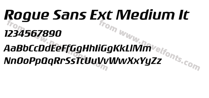 Rogue Sans Ext Medium ItPreview