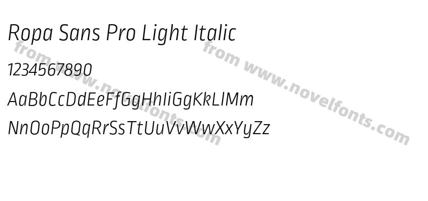 Ropa Sans Pro Light ItalicPreview