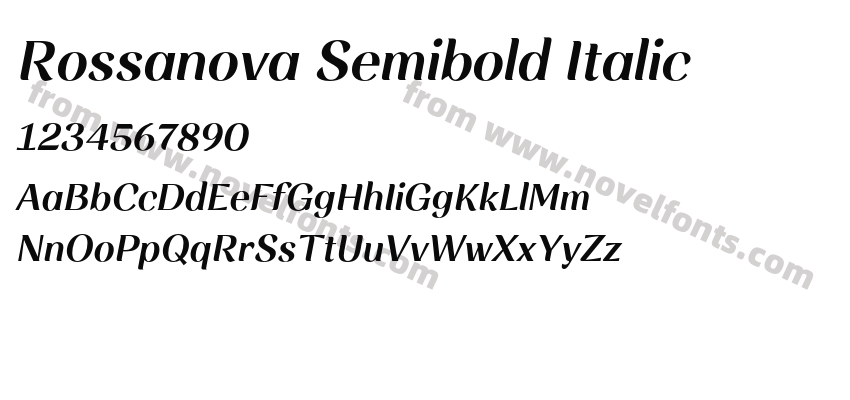 Rossanova Semibold ItalicPreview