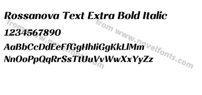 Rossanova Text Extra Bold ItalicPreview